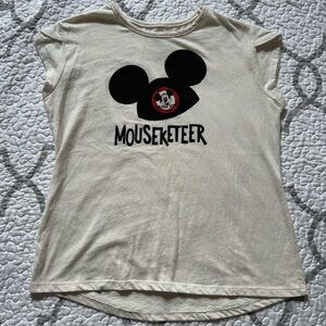 Disney Parks Mouseketeer Cream Bedazzled T-Shirt Girls Size XL